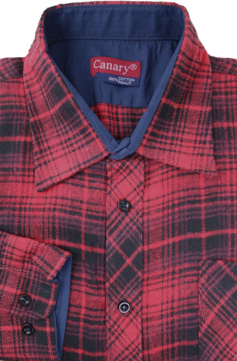 KOSZULA FLANELOWA MĘSKA W KRATĘ L F66