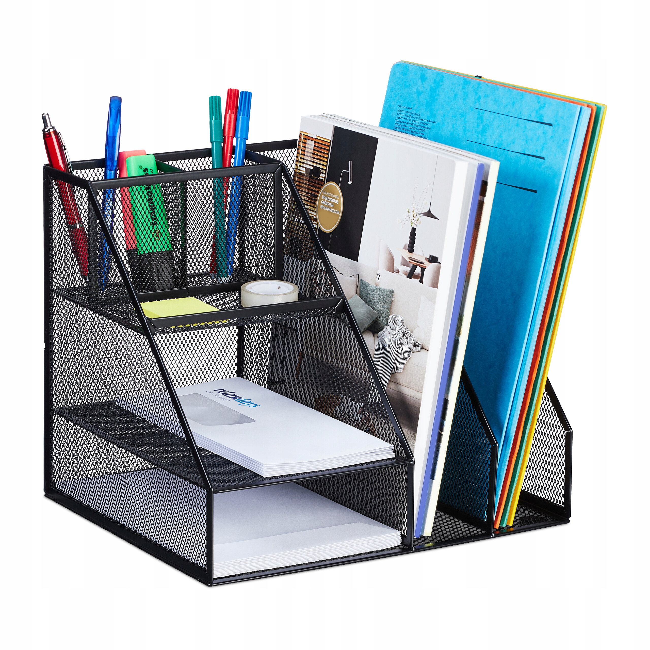 ORGANIZER NA BIURKO RELAXDAYS 7 PRZEGRÓDEK POJEMNIK PRZYBORNIK BIUROWY