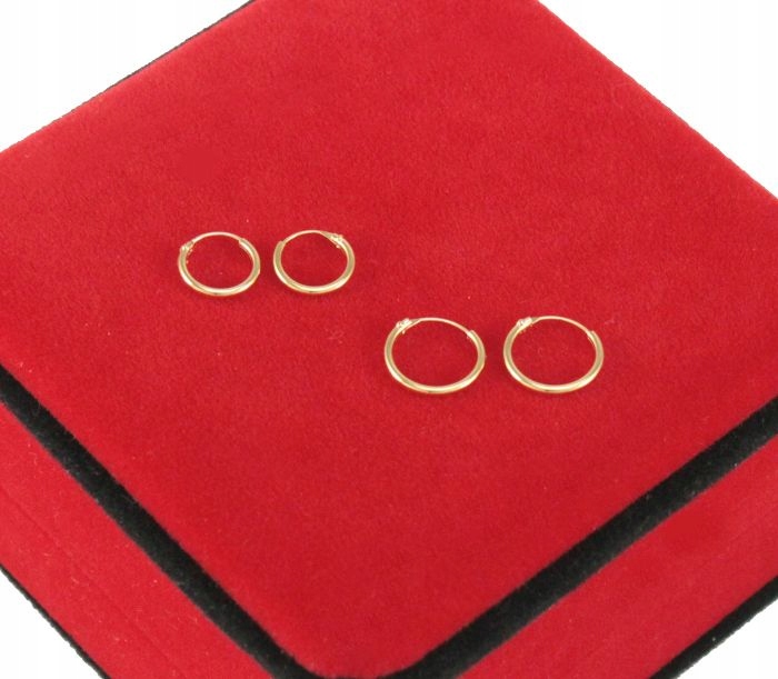 

Kolczyki Złote Kółka 8 mm, 10 mm Stal 2 Pary