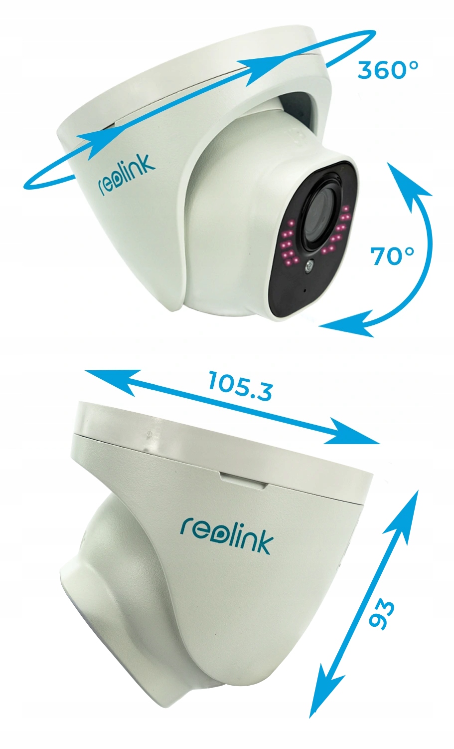 KAMERA POE REOLINK RLC-820A 8mpx KOPUŁKOWA IP PoE IP67 Szerokość produktu 137 cm