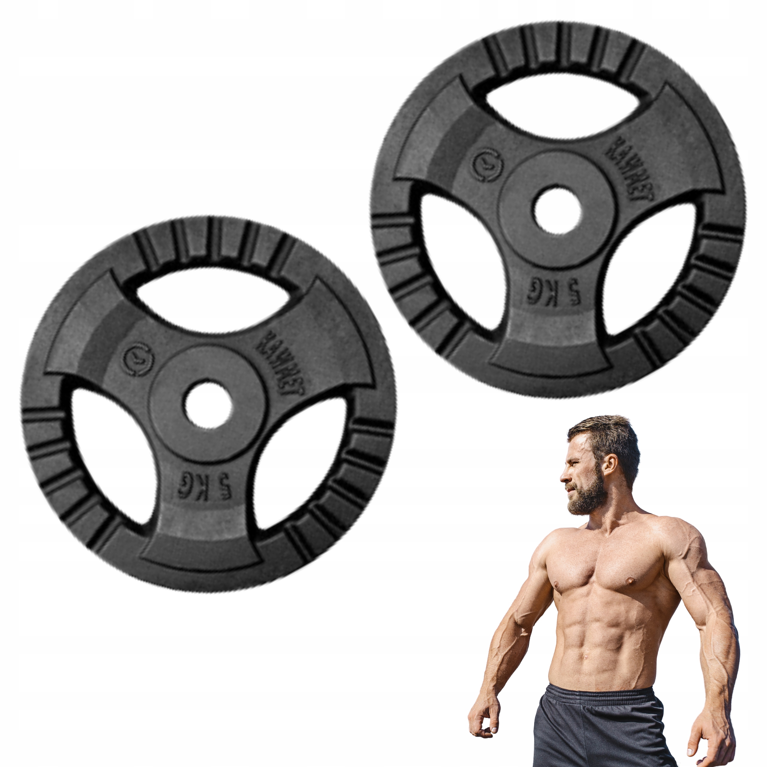 Komplet Obciążeń Kierownica żeliwna siłownia domowa Kawmet 2x5kg 30,5mm