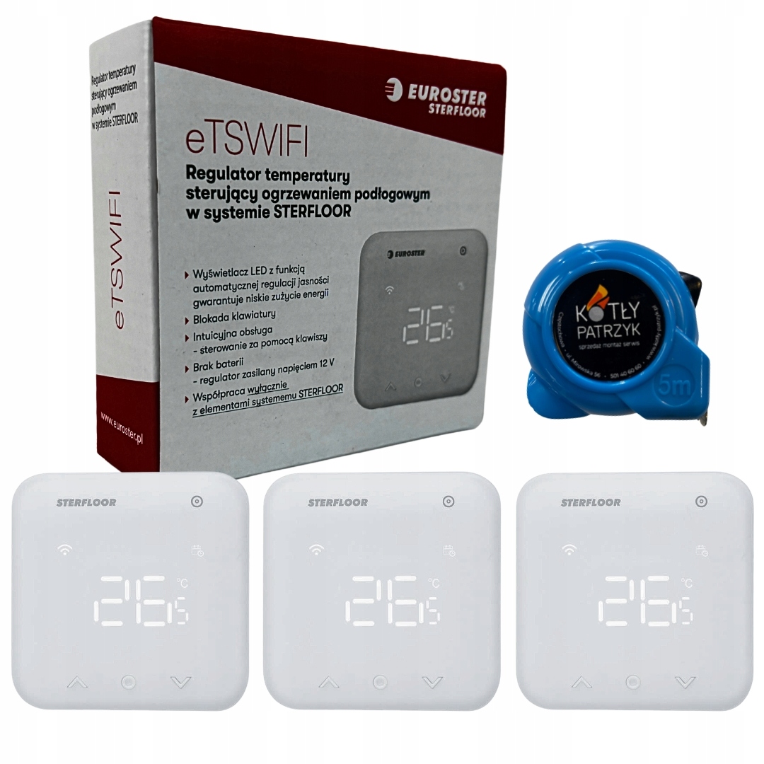 Zestaw 3 Regulatory temperatury Do Podłogówki system Sterfloor eTSWIFI