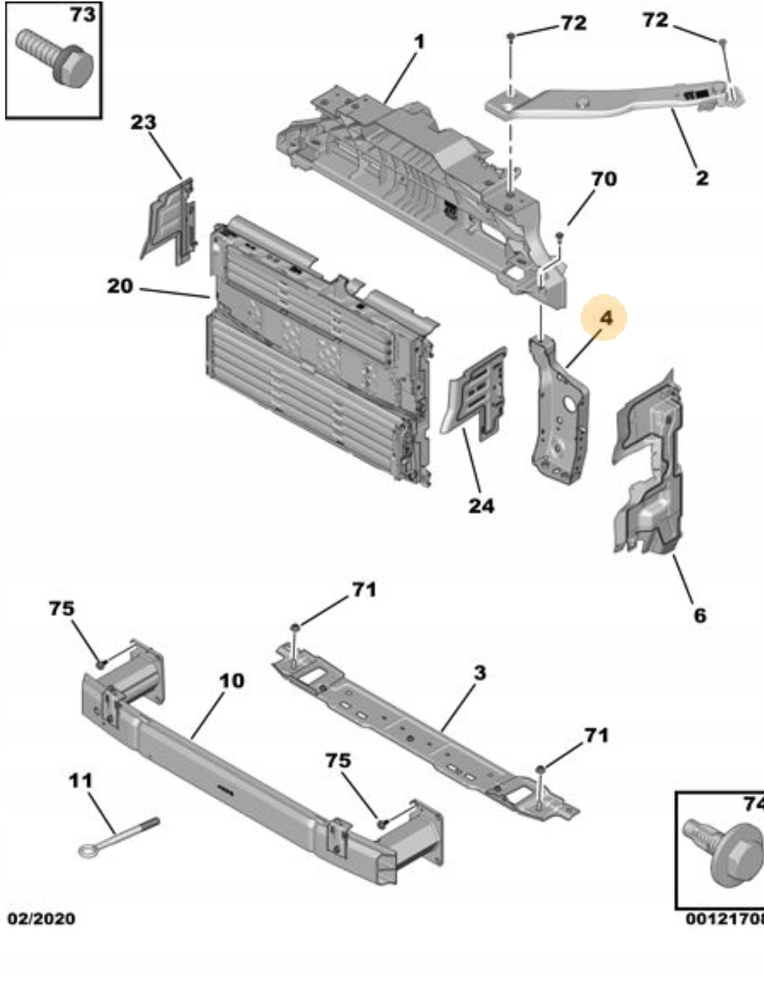 ELEMENT PODLUZNICY BERLINGO PARTNER COMBO PROACE Parts manufacturer Citroen original OE