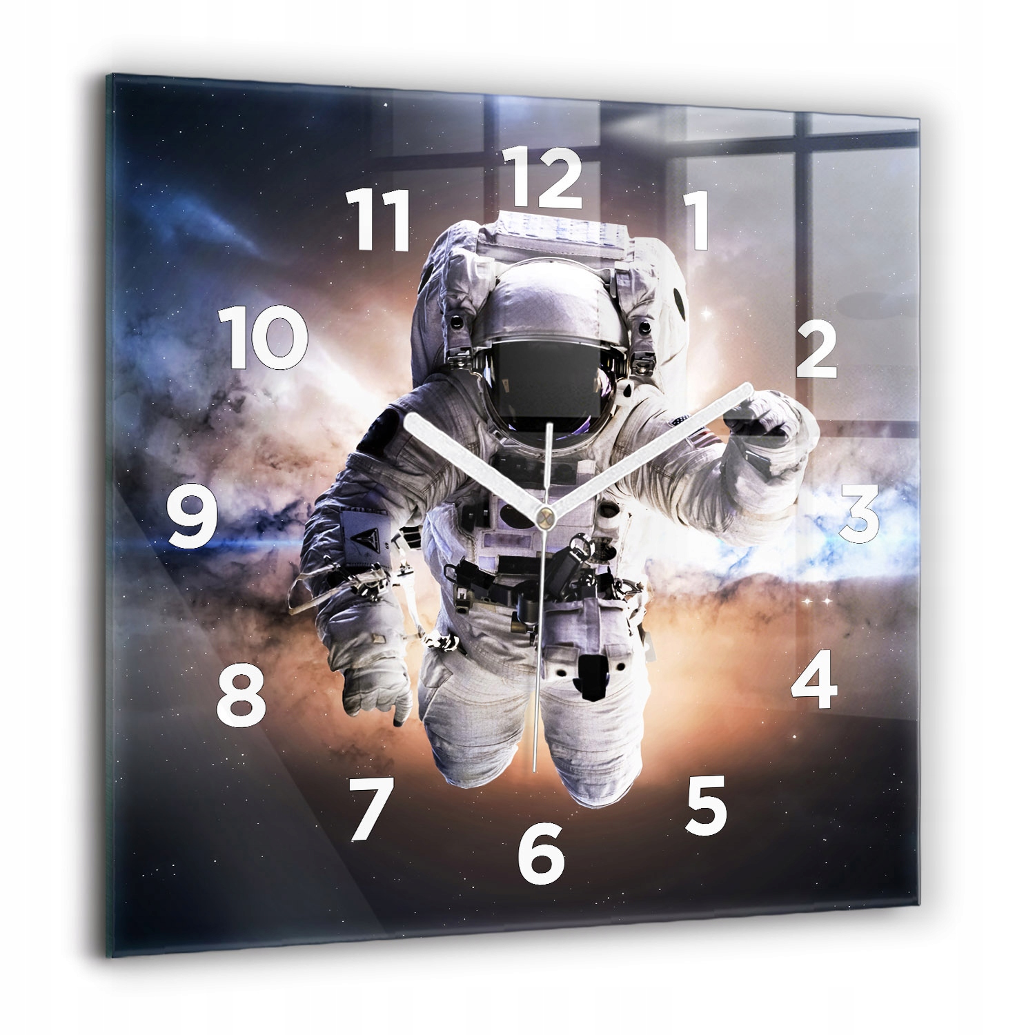Skleněný lesklý analogový obraz Univerzální astronaut ve vesmíru