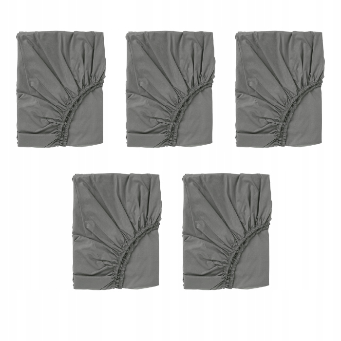 5 szt. Prześcieradło z gumką Ullvide szare 160x200 cm bawełna lyocell