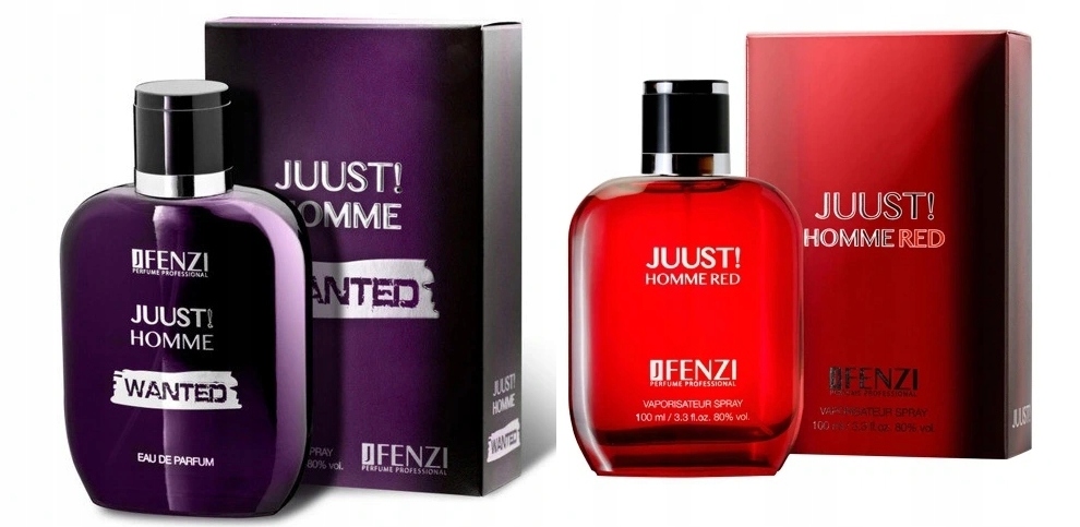 JFenzi Juust! Homme Red+J.Homme Wanted 2x100 ml parfémovaná voda pro muže