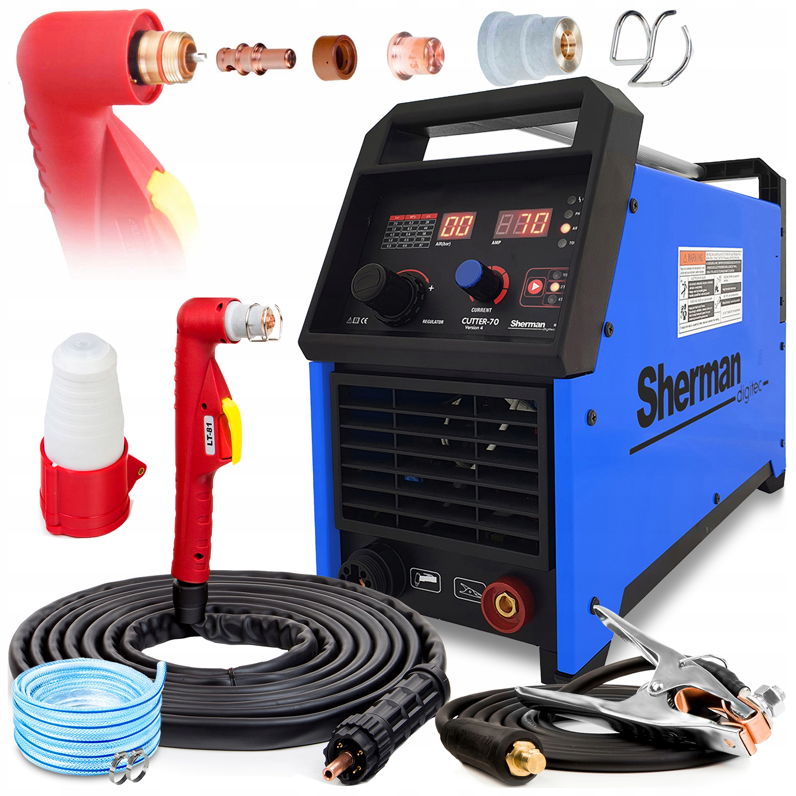 Plazmová Řezačka Plasma Sherman Cutter 70 400V 65A Hliníková Rukojeť 6 M