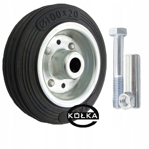 

Koło kółko fi 100 mm metal-guma Zestaw Montażowy