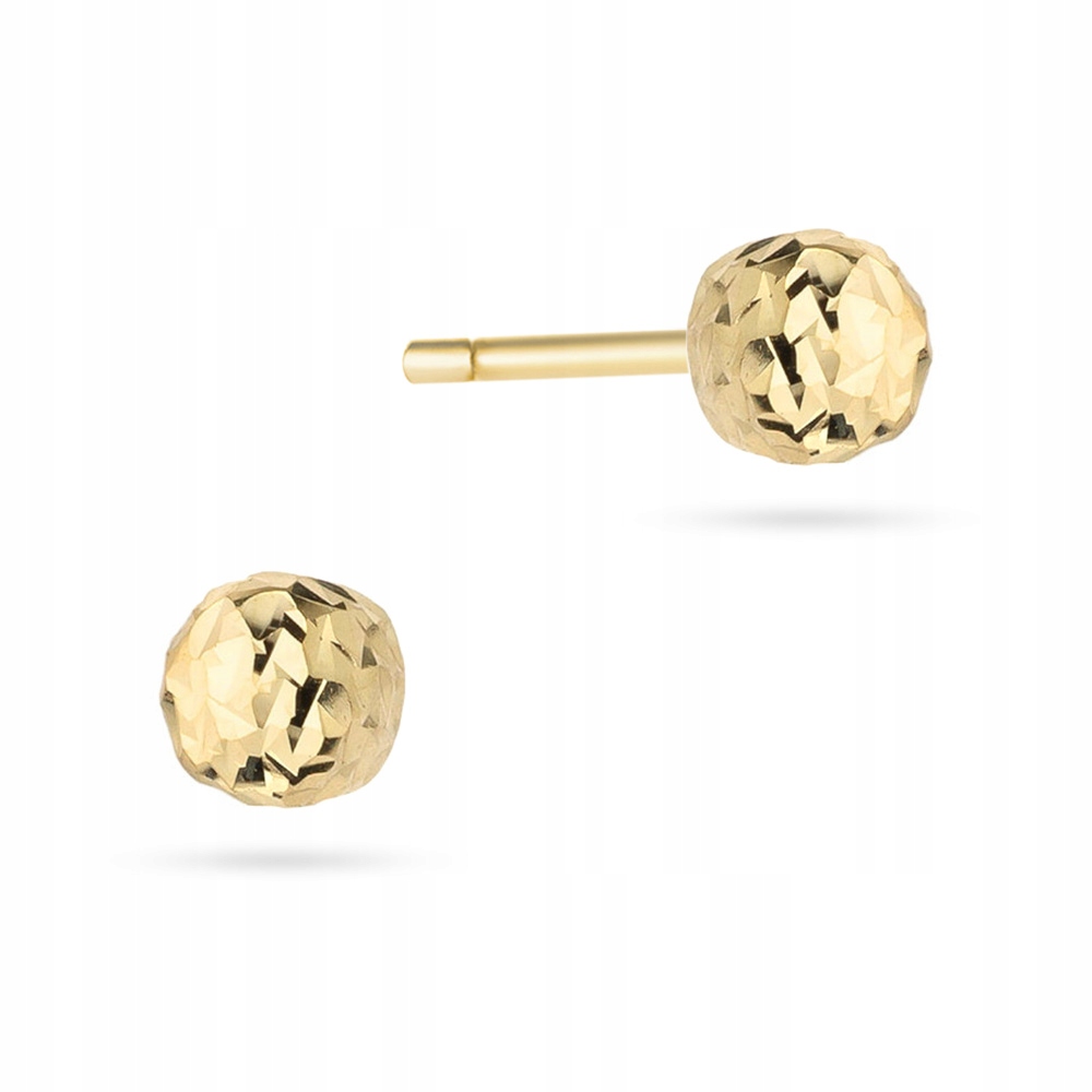 

Złote Kolczyki pr. 585 Diamentowane Kulki 6mm 14k