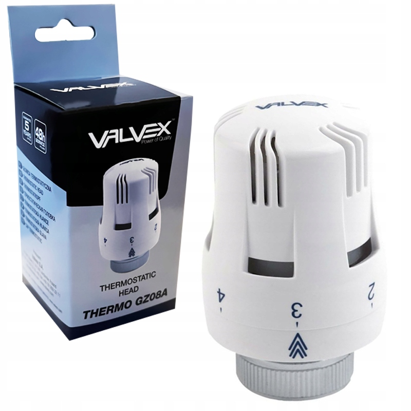 GŁOWICA TERMOSTATYCZNA M30X1,5 TERMOSTAT POKRĘTŁO DO GRZEJNIKA BIAŁA VALVEX