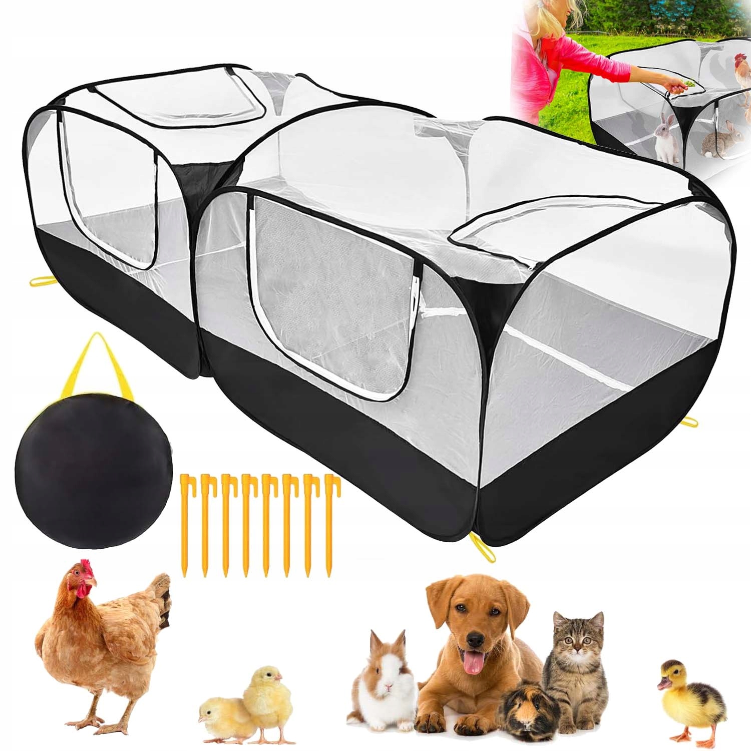 Levně Přenosná Kotec Pro Psa Kočku Skládací Klec Pelíšek Poslání Ohrada