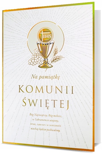 

Kartki Pamiątki Komunijne pięknie zdobione H1783