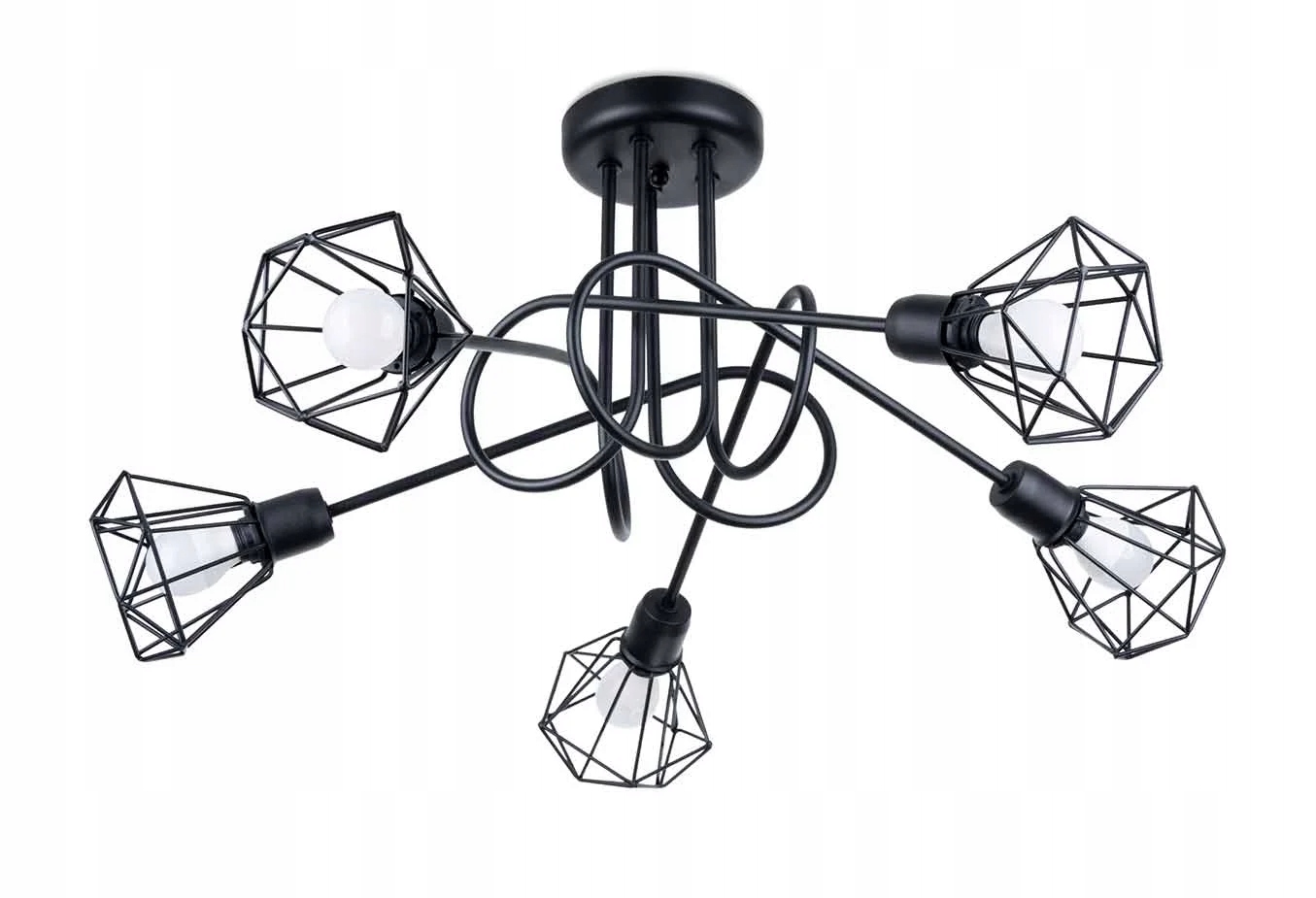 Stropná lampa Sollux Artemis industriálna čierna