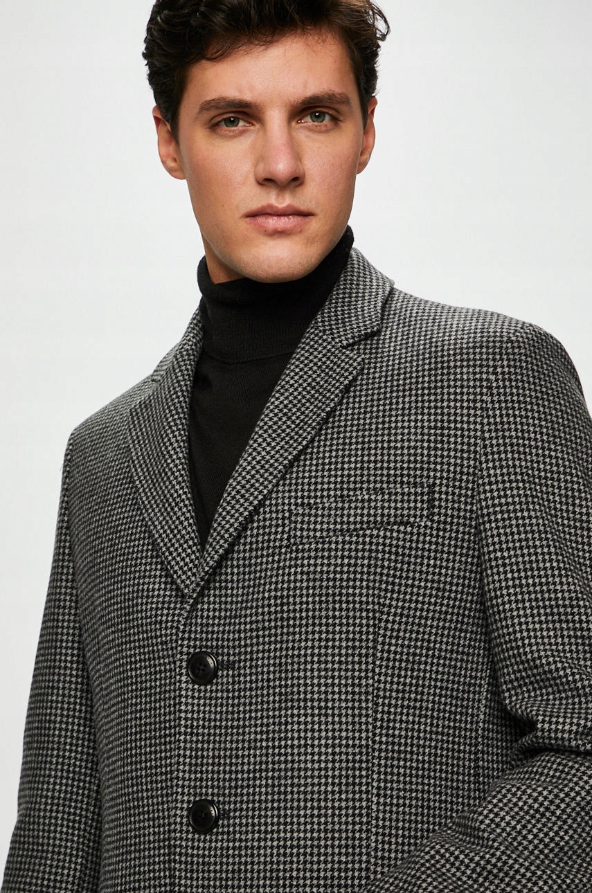 TOMMY HILFIGER TAILORED PŁASZCZ PEPITKA WOOL 52 Rodzaj klasyczny