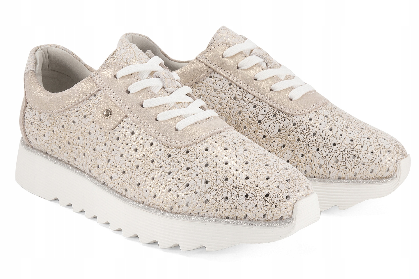 Zlaté ažurové polobotky dámské kožené D&a S.barski LR51-927 vel.39