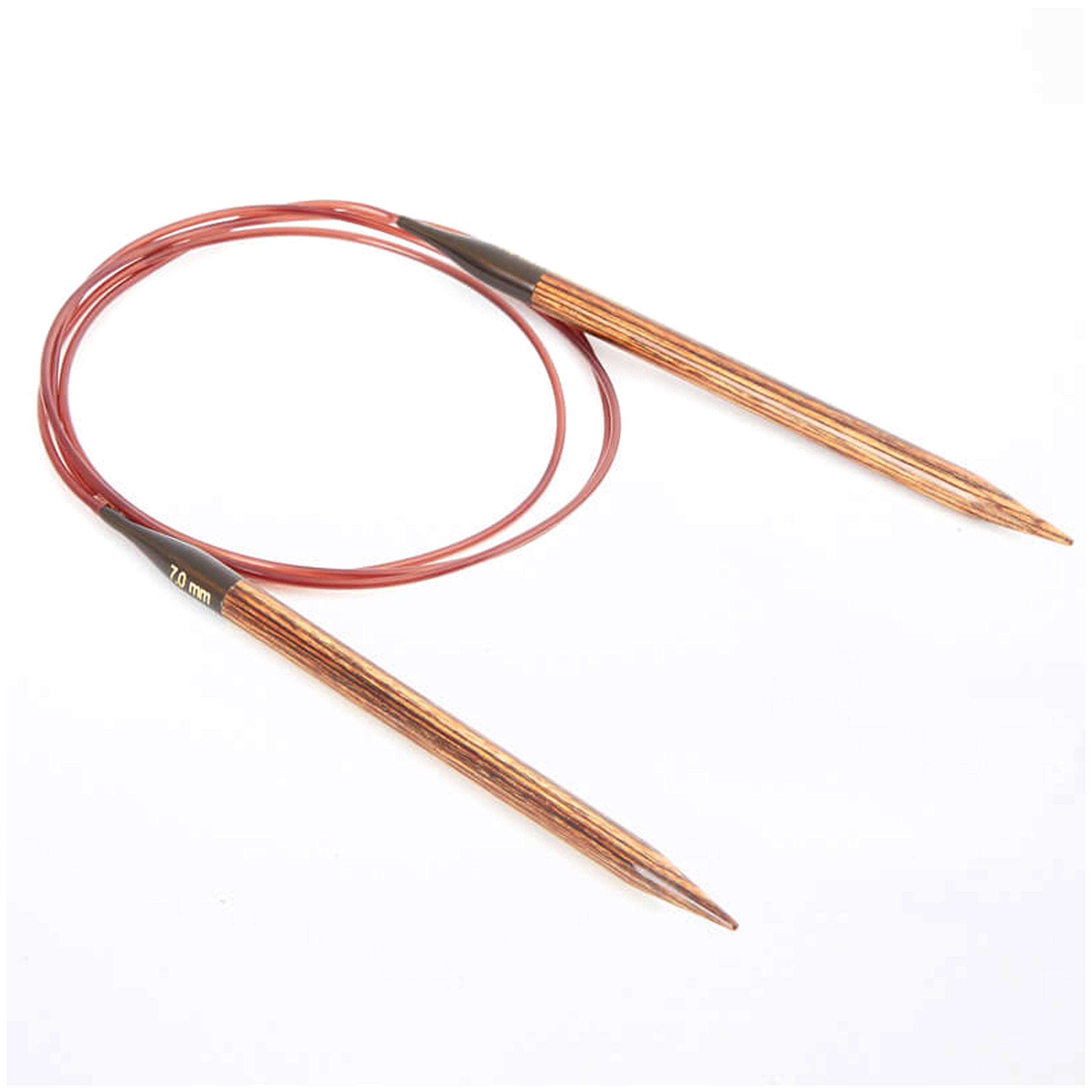 Dráty Knitpro dřevěné na vlasci 80cm-GINGER-6,00