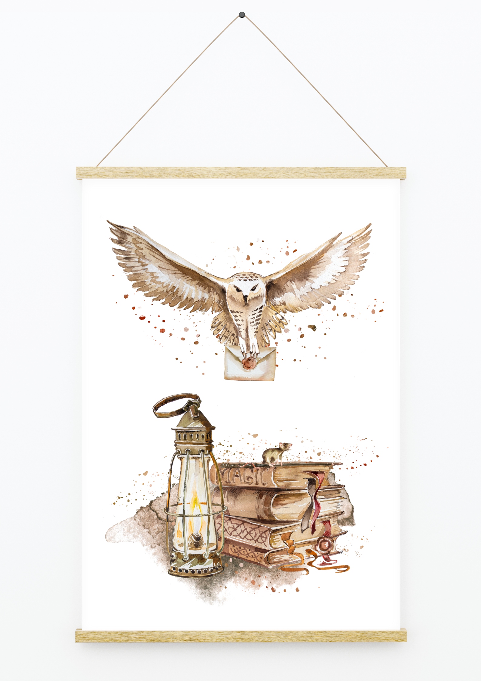

Plakat z Harrym Potterem magia sowa czary list A3