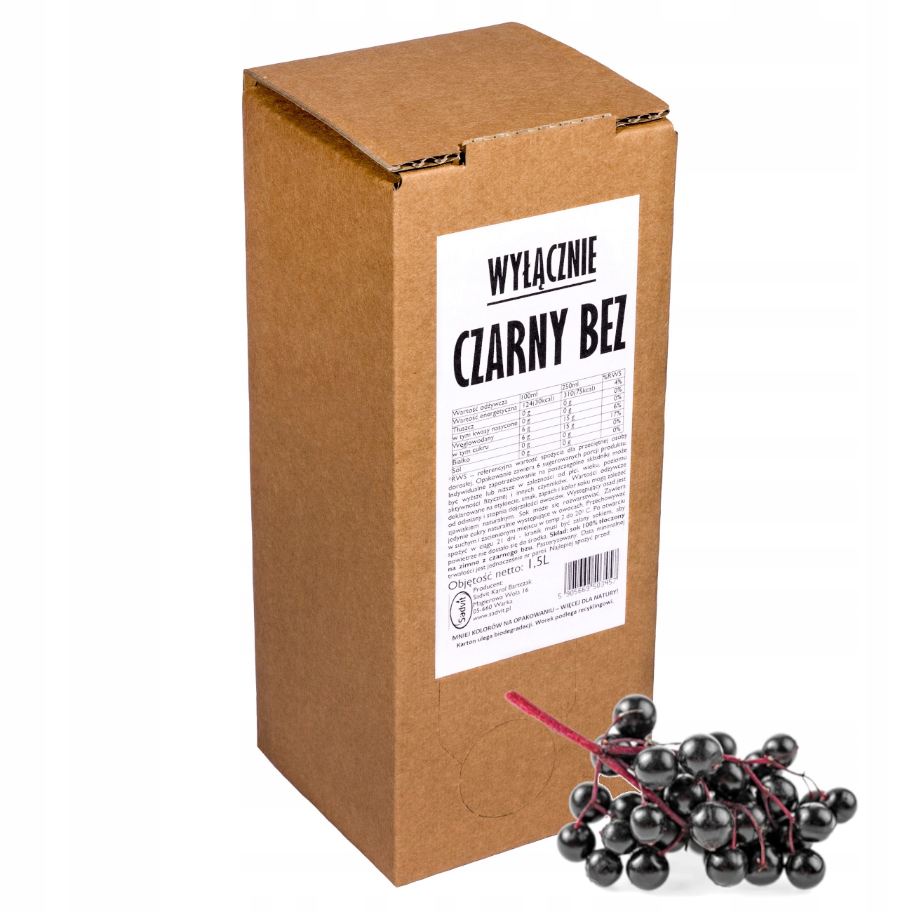 

sok czarny bez 100% dla zdrowia naturalny Nfc 1,5l