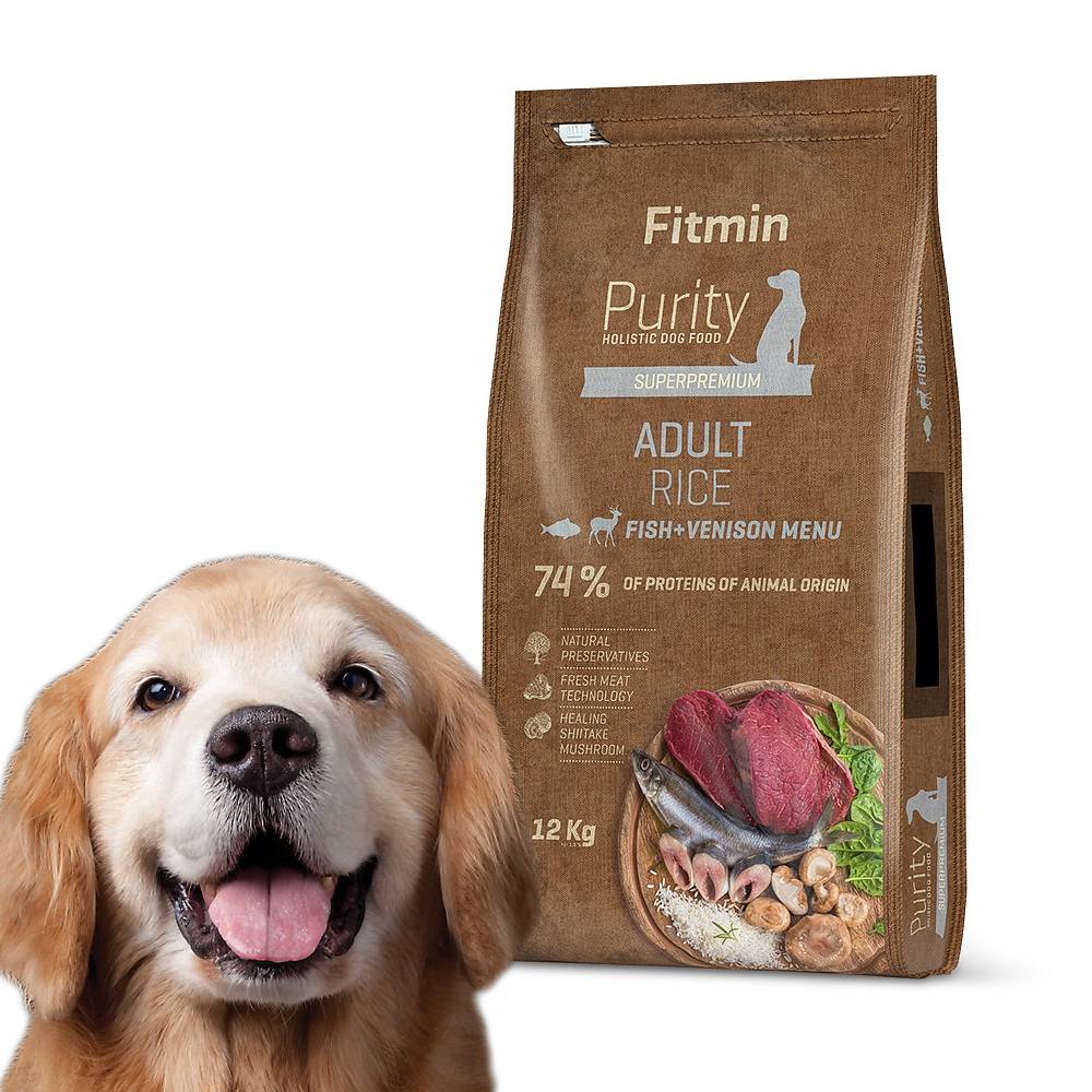 Fitmin dog Purity Rice Fish&Venison12kg+Gratis