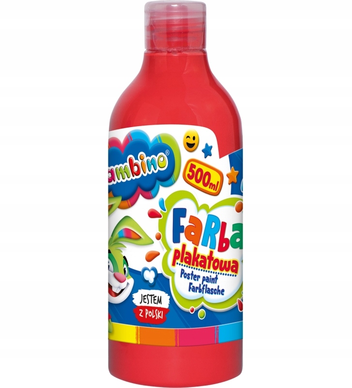 

Farba plakatowa w butelce Bambino 500 ml czerwona