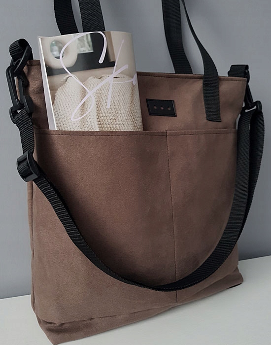 TOREBKA DAMSKA ZAMSZOWA Z KIESZENIĄ KOLORY Marka inna