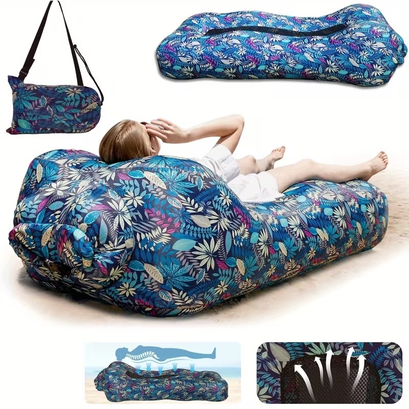 Wytrzymały Materac Dmuchany Lazy Bag Leżak Na Plażę Air Sofa 190*70CM