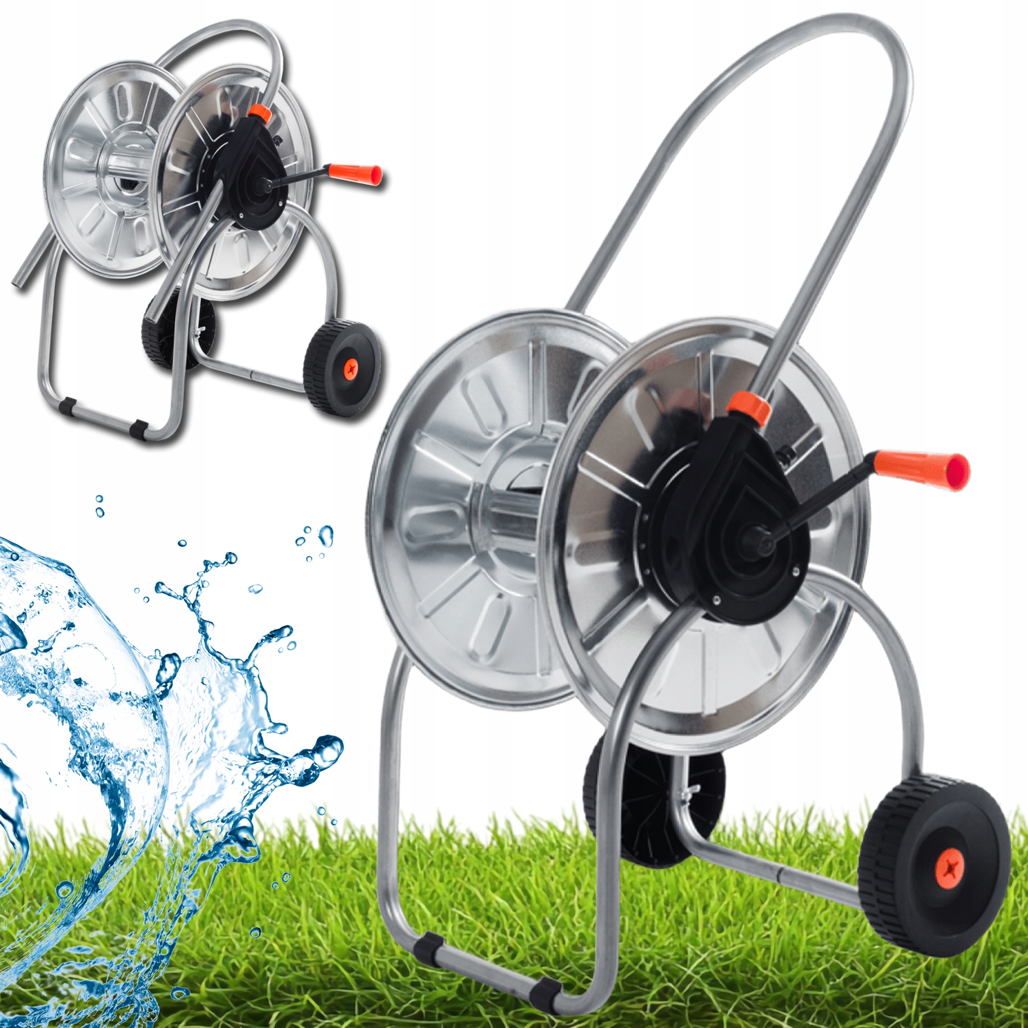 Mocny Zwijacz Wózek Na Wąż Ogrodowy do 50 m Metalowy Bęben Bradas AG306