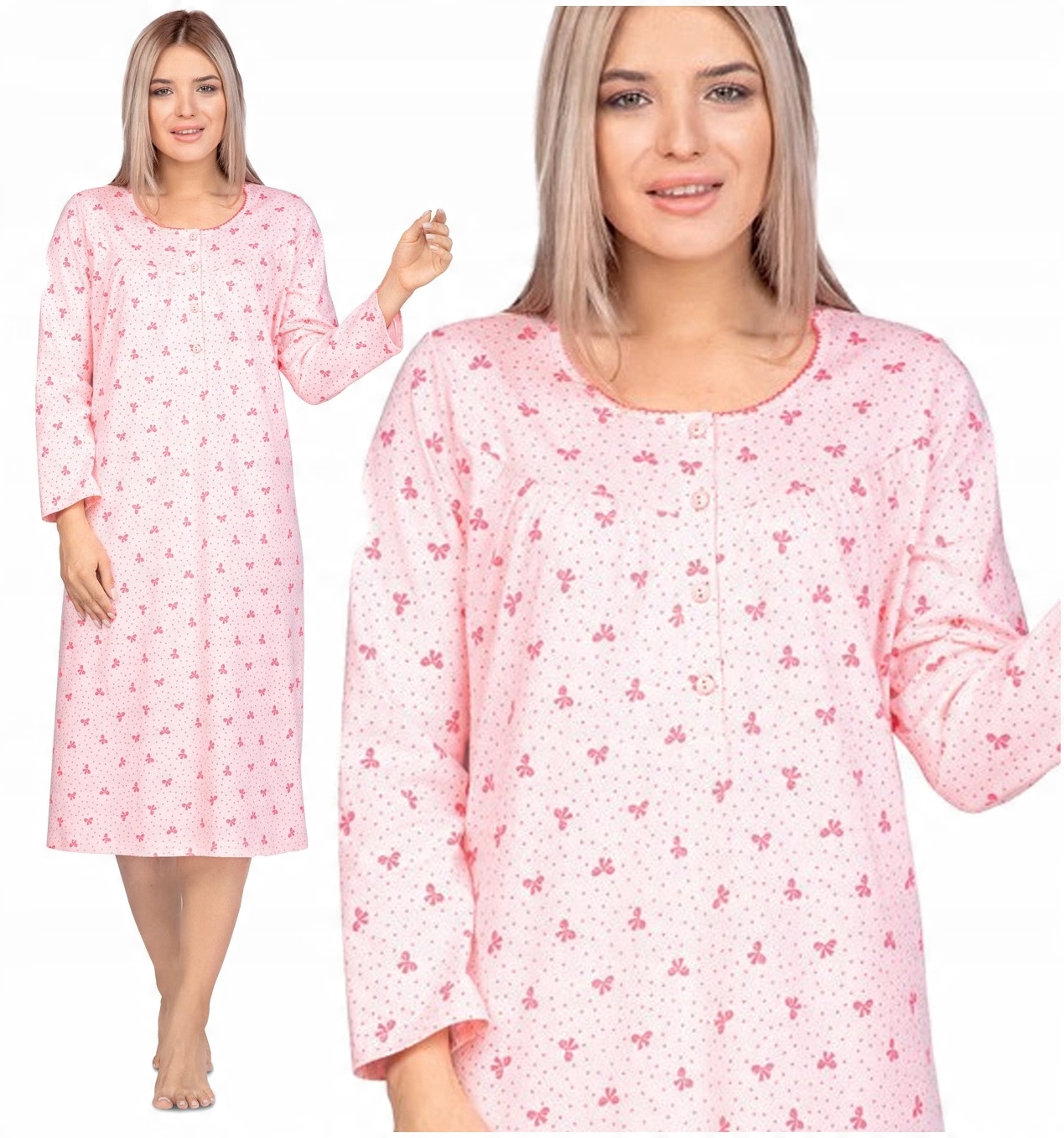 

Regina 080 koszula nocna w kokardki w2 bawełna 3XL