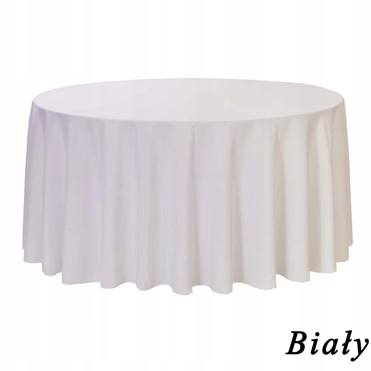 PLAMOODPORNY obrus KOŁO ŚR. 270 CM SOLID OKRĄGŁY Kolor biały