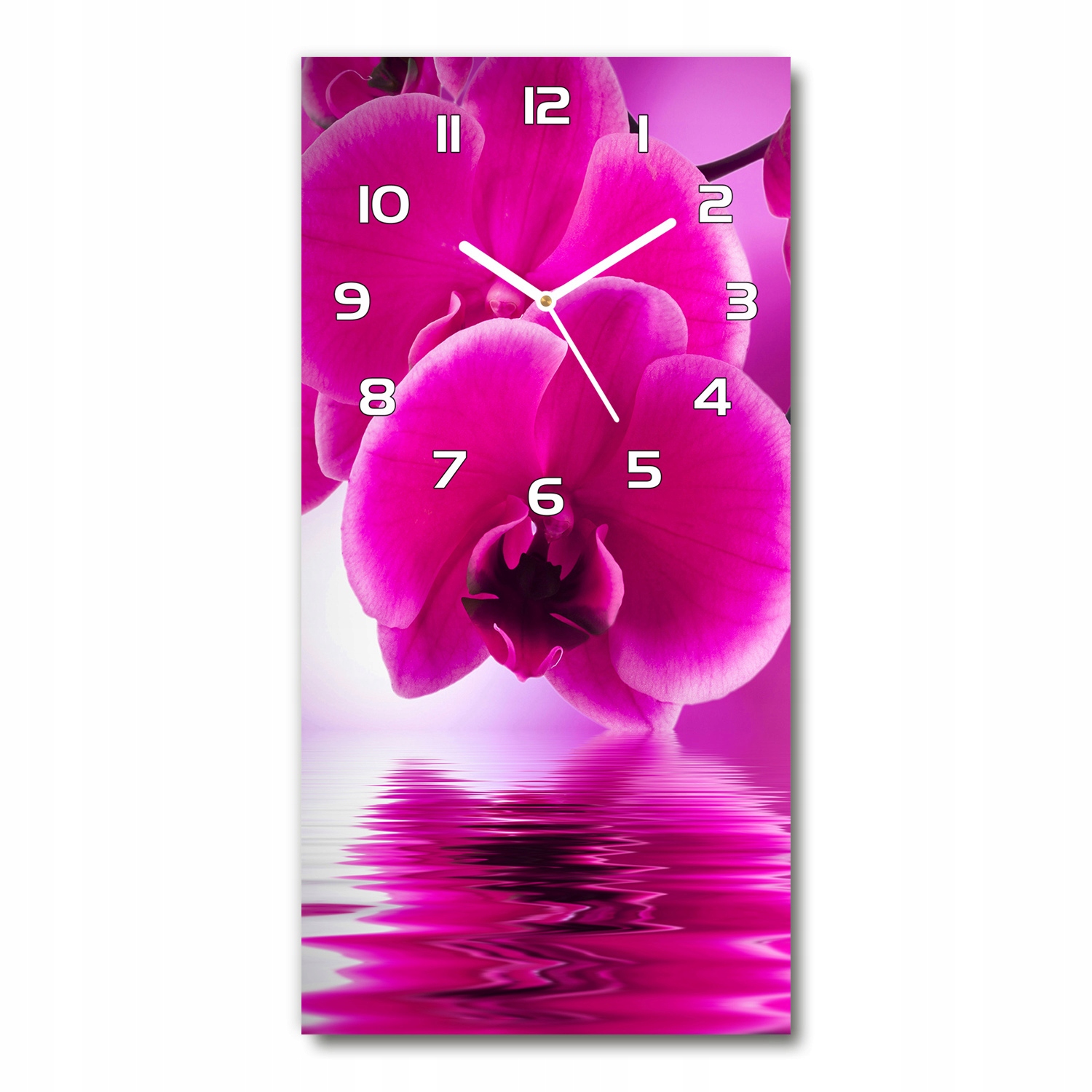 

Zegar ścienny cichy Różowa orchidea 30x60 pionowy