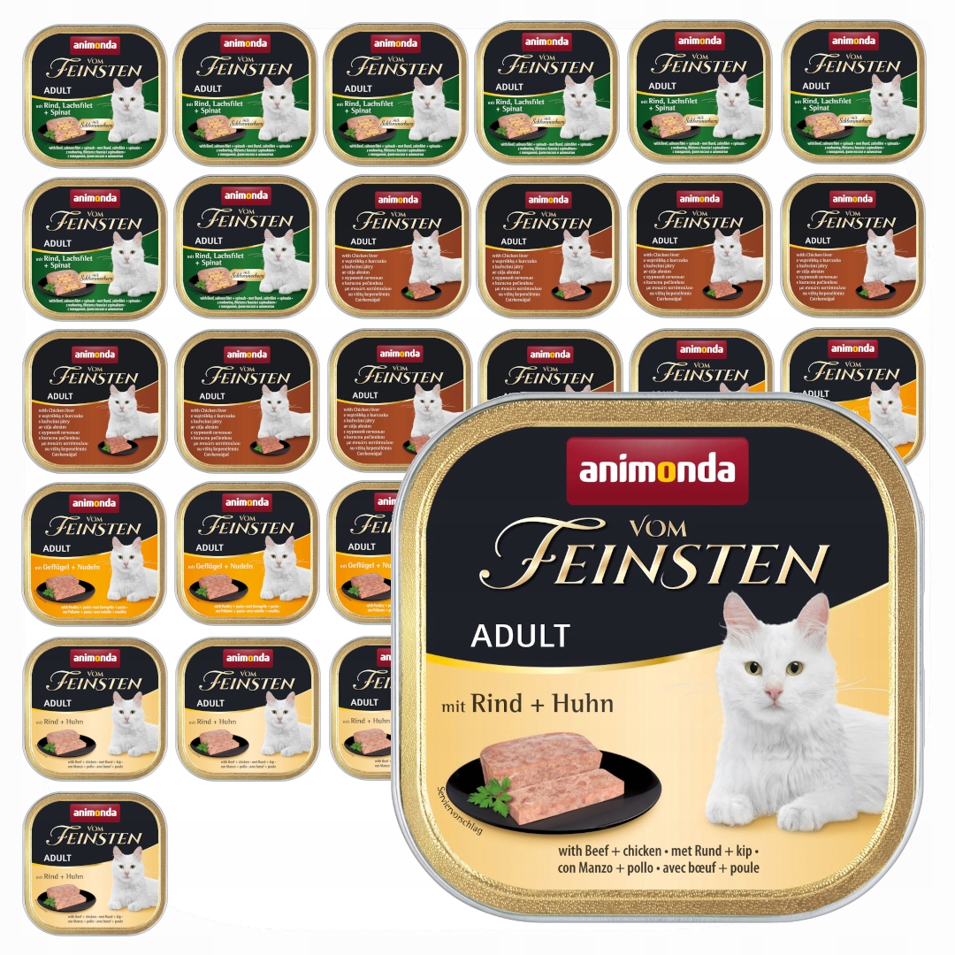 Animonda Vom Feinsten Adult 32x100g Mokra Karma dla Kota Mix 4 Smaków