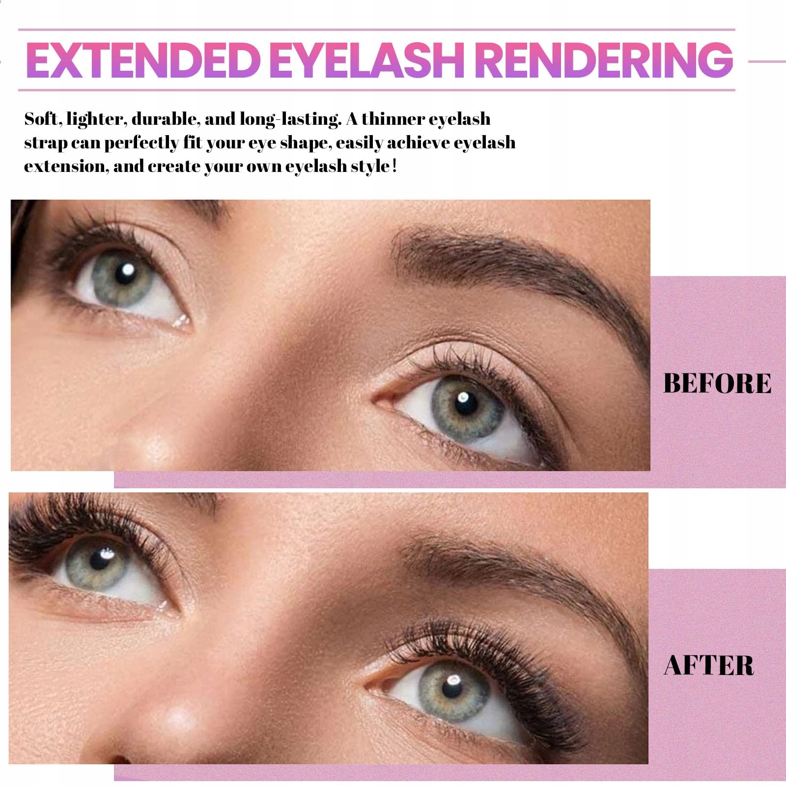 QIVEAORY Zestaw Do Przedłużania Rzęs 720 Sztuk D Curl Lusterko LED — miniatura 8