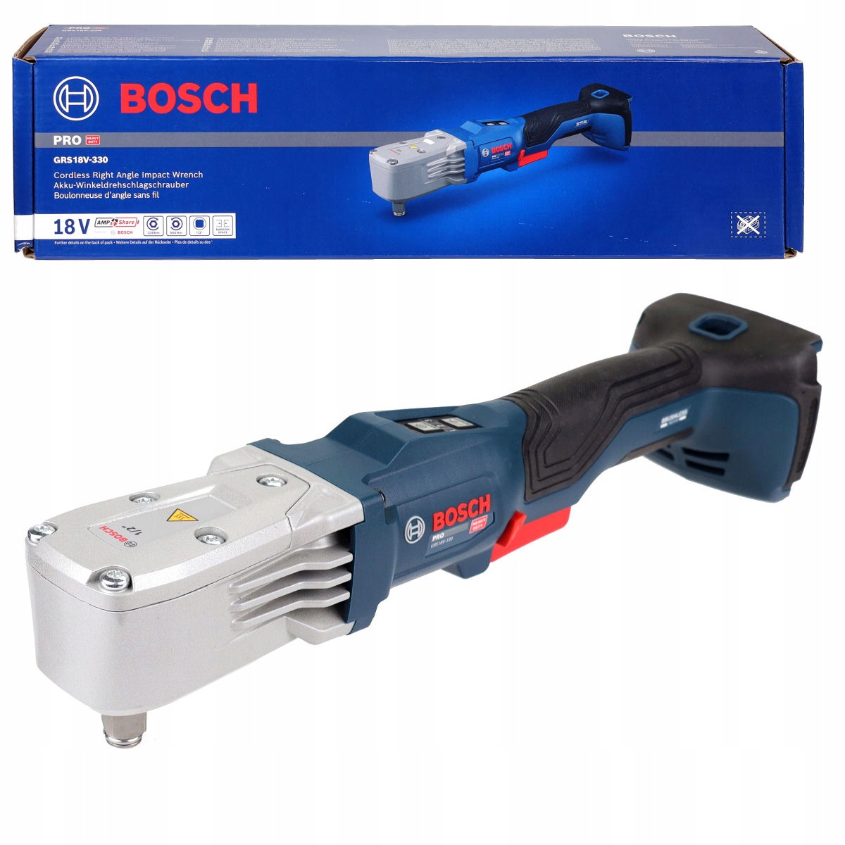 Kątowy Klucz Udarowy 330Nm 1/2" Grs 18V-330 Bosch Korpus Body