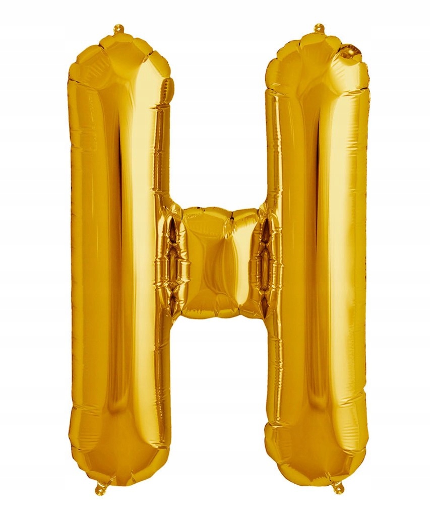 ZŁOTY BALON FOLIOWY W KSZTAŁCIE LITERY H 40 CM
