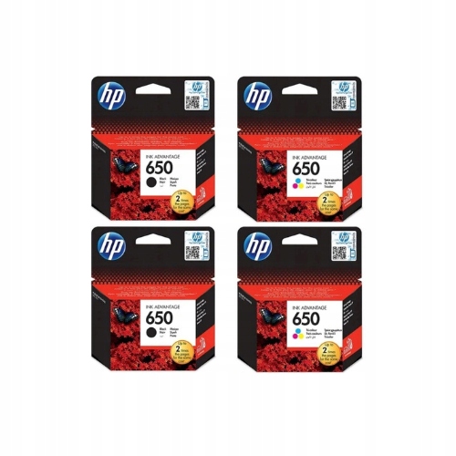 2x Tusz Hp 650 Czarny CZ101AE 2x Tusz Hp 650 Kolor CZ102AE