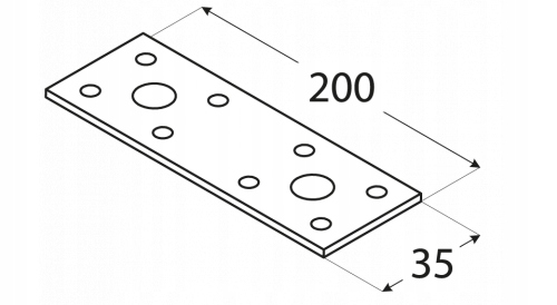 LP3 ŁĄCZNIK PŁASKI PŁYTKA 200x35x2,5mm 10szt EAN (GTIN) 5907708144430