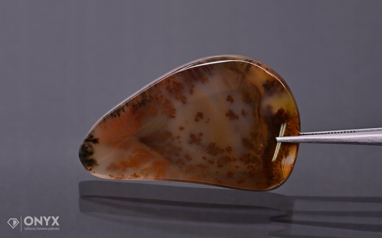 Dendritový achát z Kazachstánu konvexní dlaždice nere