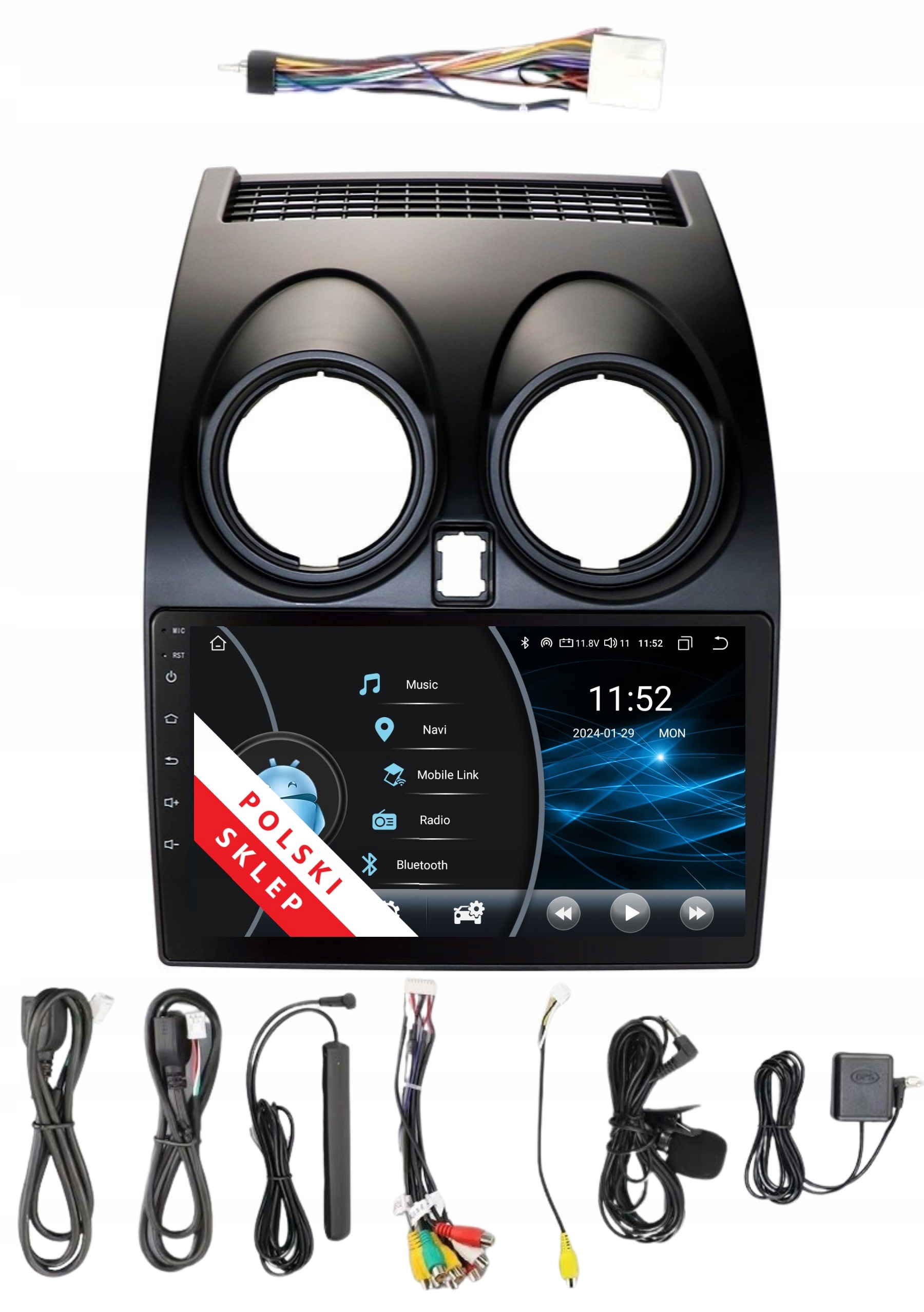 Rádio 2DIN Navigace Android Nissan Qashqai I 1 2/32 Gb Dsp Lte Carplay