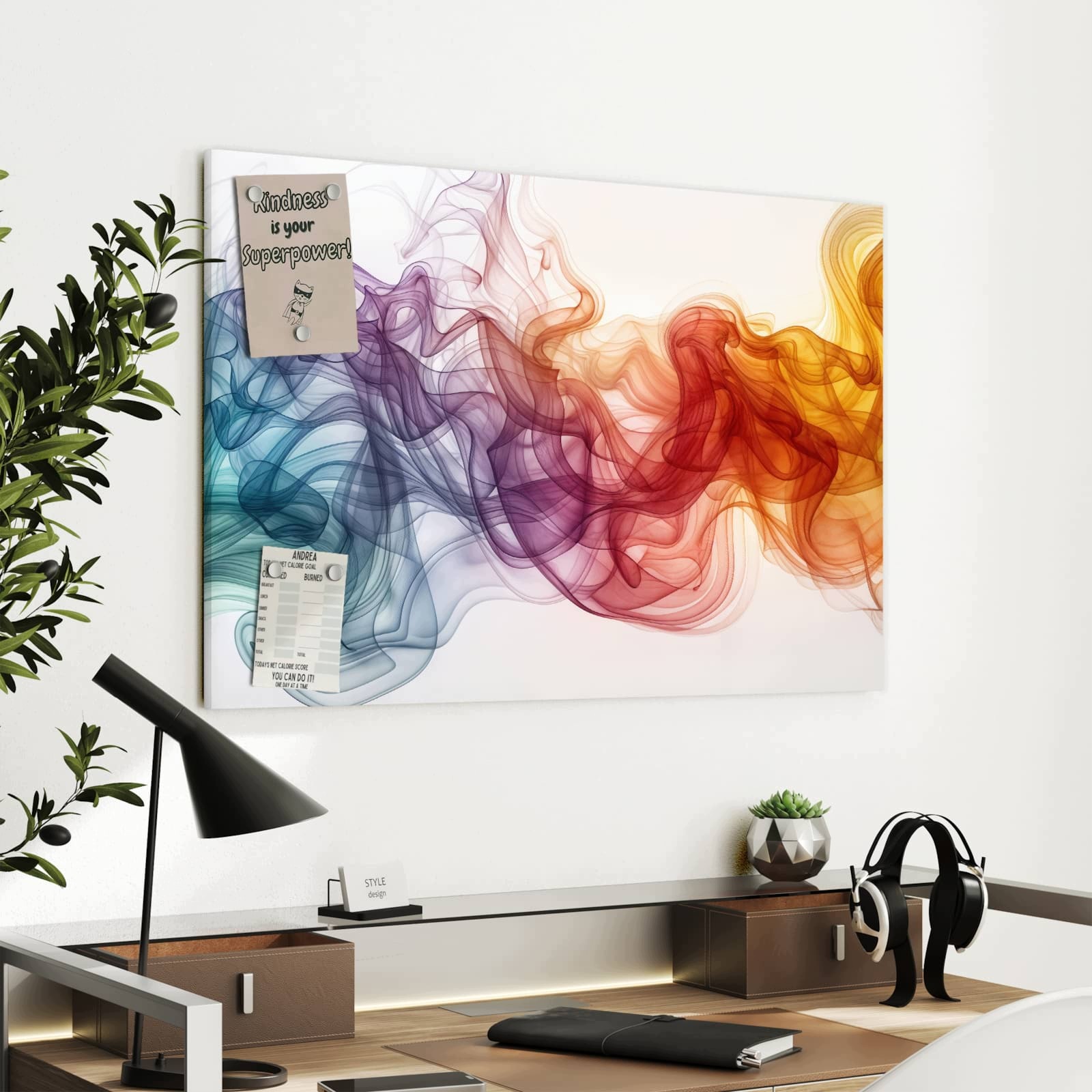 Magnetická tabule Barevné Vír 90 × 60 cm