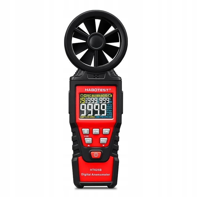 Habotest Cyfrowy Anemometr Miernik Prędkość Wiatru