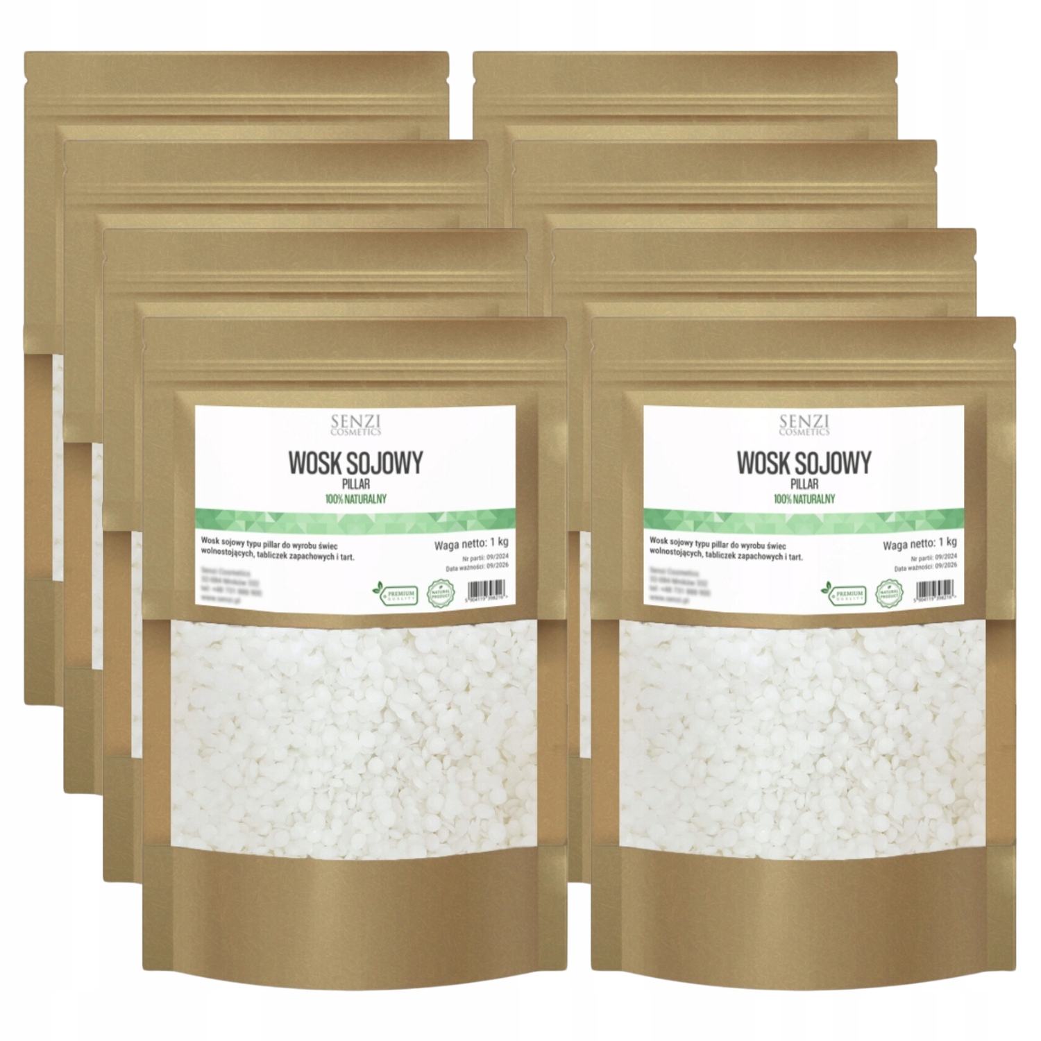 Sójový vosk Pillar pre voľne stojace sviečky Ekologické pastelky 8x1 kg