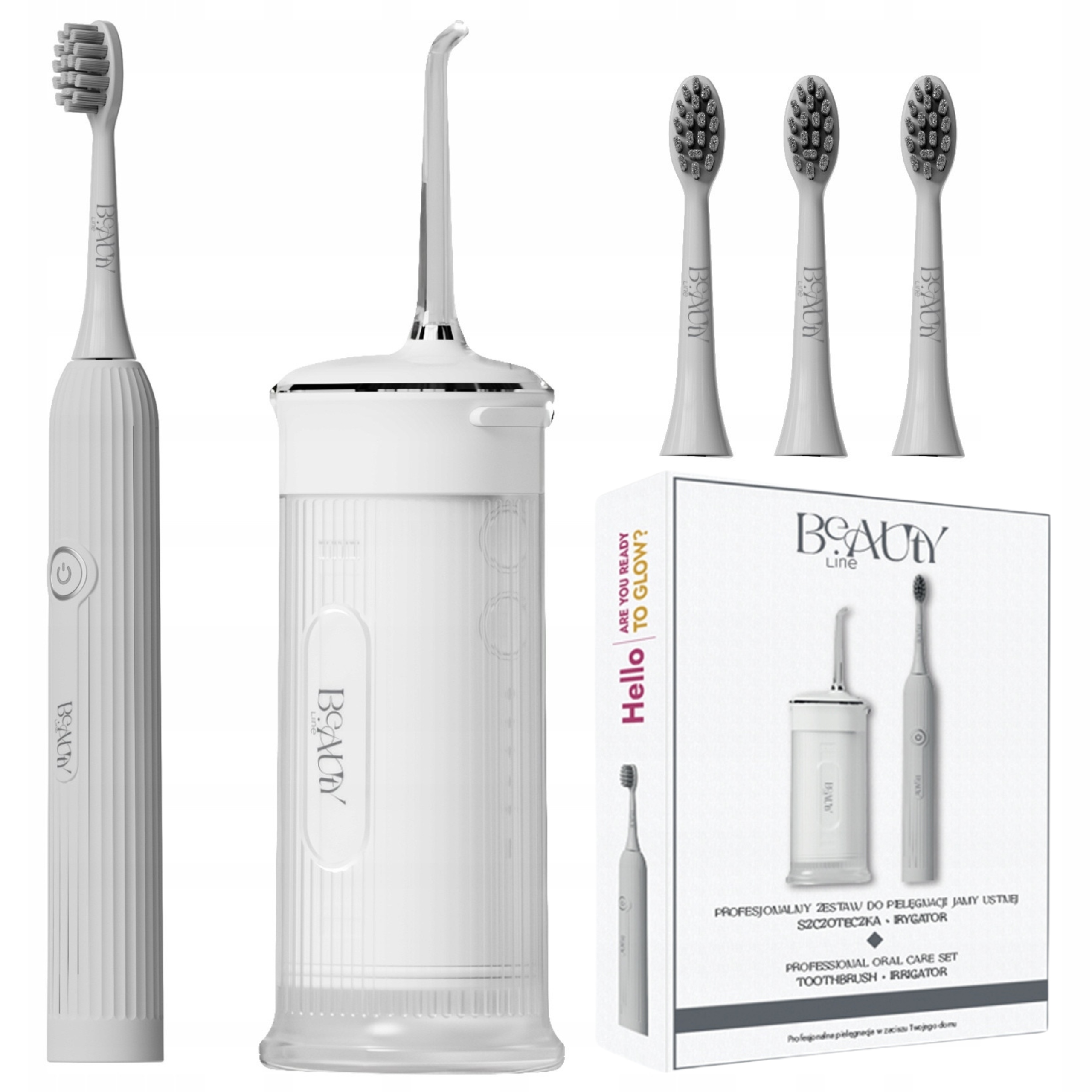 Szczoteczka Soniczna do Zębów Irygator 3 końcówki BeautyLine Tech-med