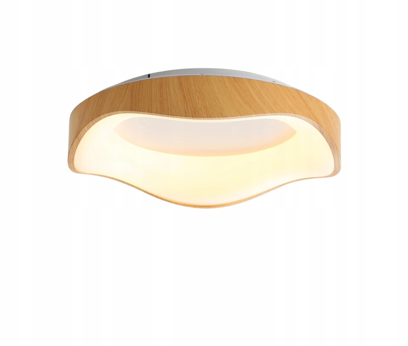 Led stropná lampa Stropné Svietidlo Okrúhla 42 cm 3000k Teplá farba Akcenty dreva