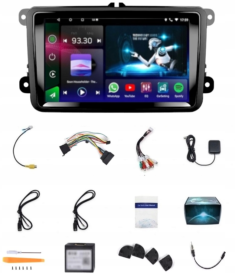 RADIO NAWIGACJA GPS ANDROID AUTO CARPLAY SKODA FABIA OCTAVIA 2 SUPERB Moc wzmacniacza 4x50 W