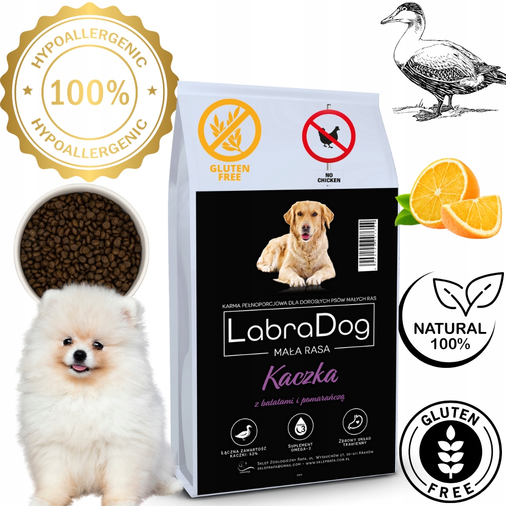 Levně LabraDog Superfood Hypoalergenní kachna pro špice, pomeraniana 6 kg