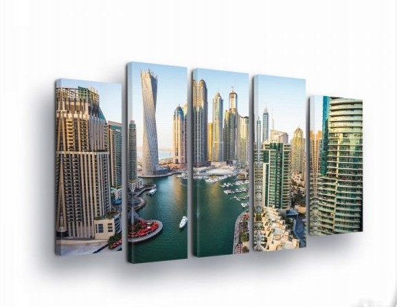 Obraz 150x100 Dubai Marina mrakodrapy krajina městská jachty luxus