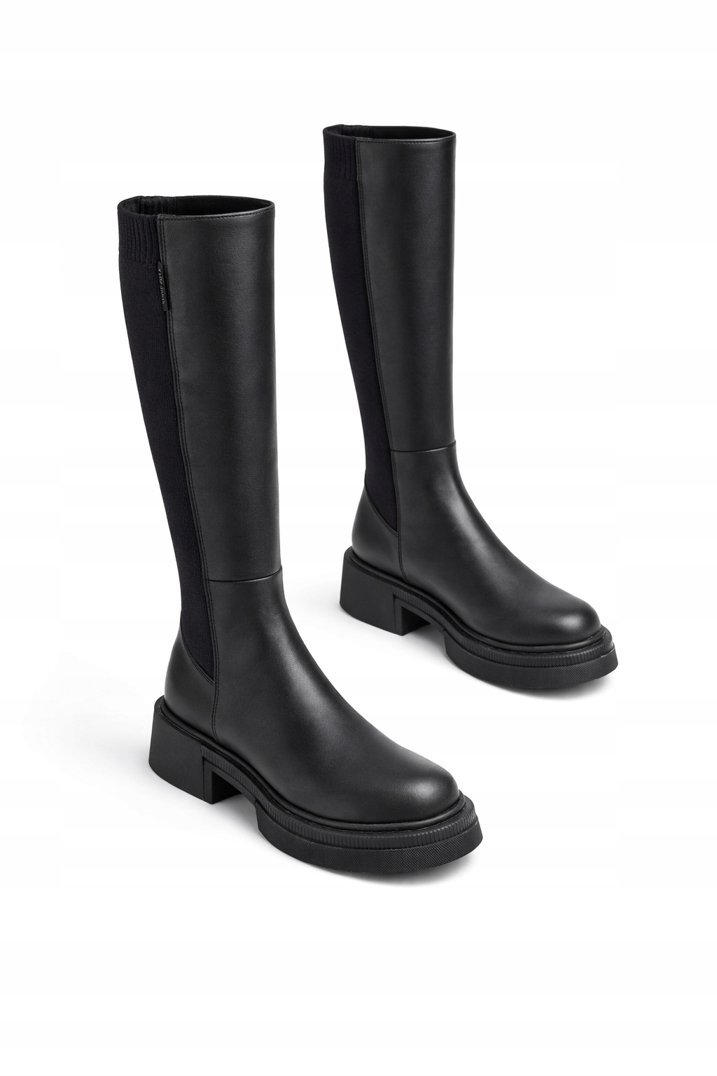 Emporio Armani Černé Kozačky Mušketýrky S Látkovou Zadní Částí 37 I4C