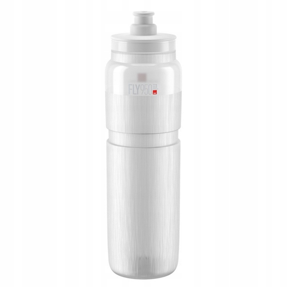 Duży Bidon rowerowy na wodę Elite Fly Tex 950ml bezbarwny szare logo Lekki
