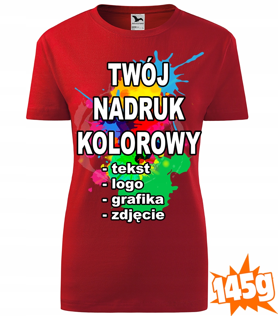 

Koszulka Z Własnym Nadrukiem zdjęcie damska M 07