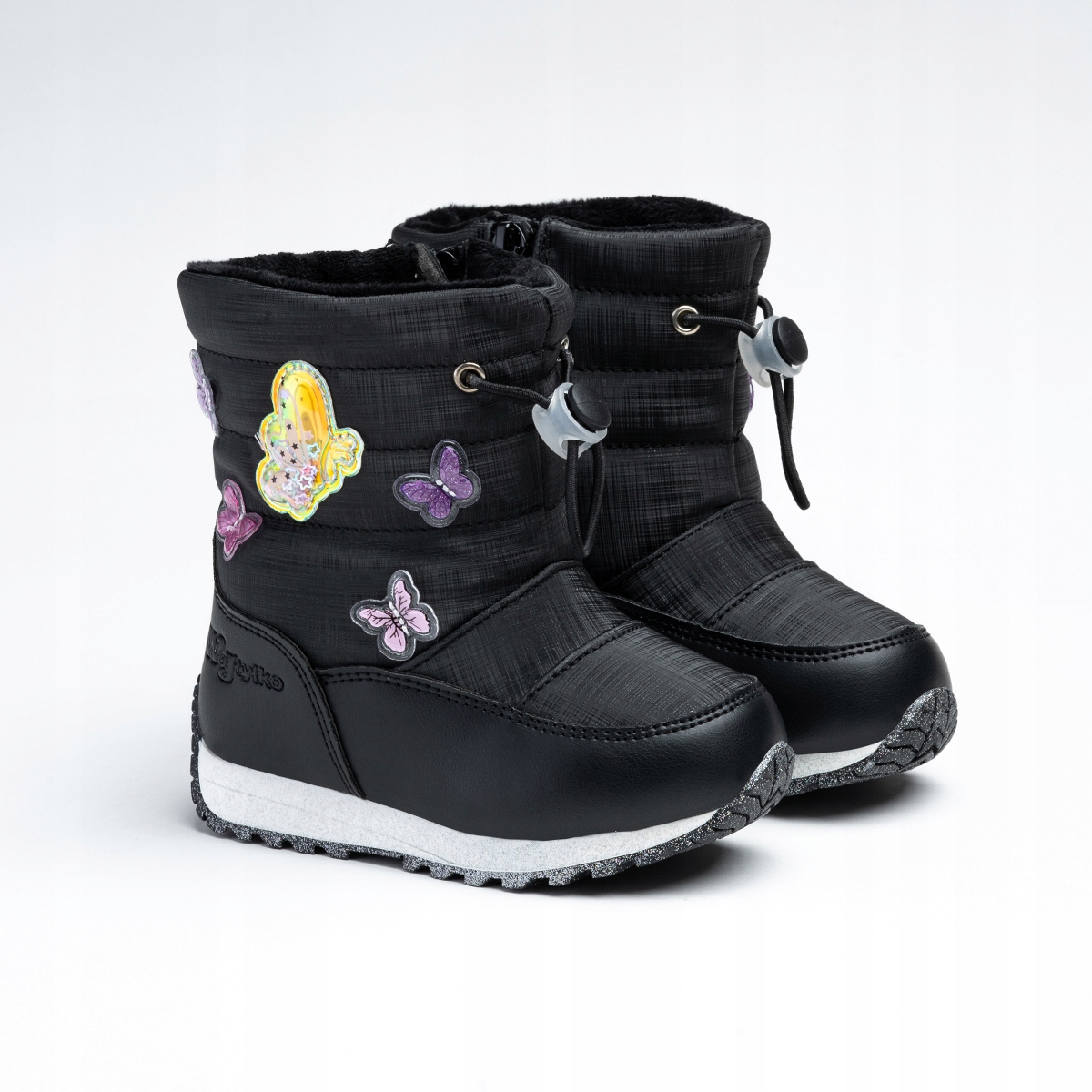 Śniegowce OCIEPLANE kożuszek urocze motylki SUWAK lekkie miękkie Wojtyłko Długość wkładki wew. 17.6 cm